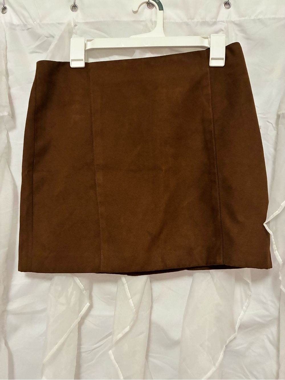 H&M Brown Faux Suede Mini Skirt